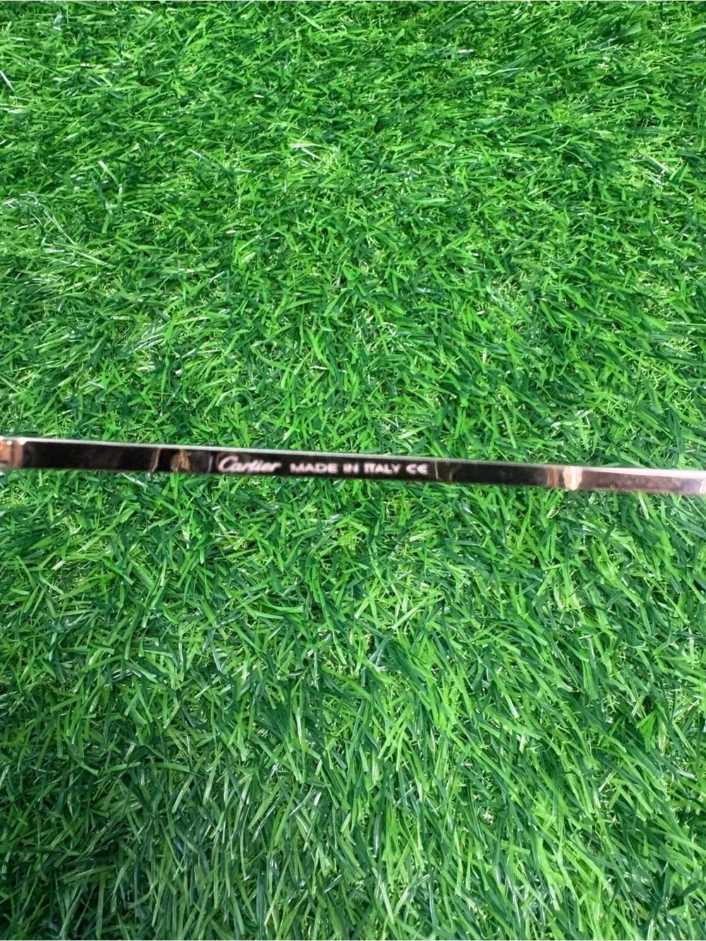 Cartier Mens Rimless Brown AndGold Gradient Rectangle Sunglasses Diamond Cut - Picture 5 of 7